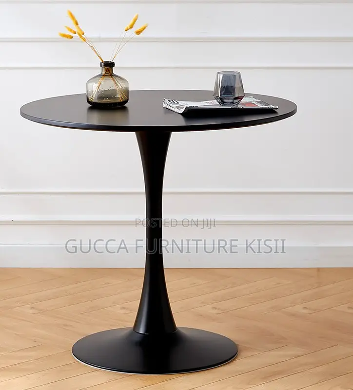 800mm Eames Round Dining Table With Metallic Base