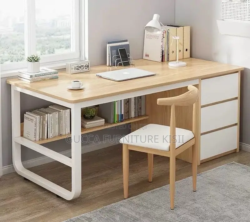 Home Office Space Custom Computer Desk With Storage.
