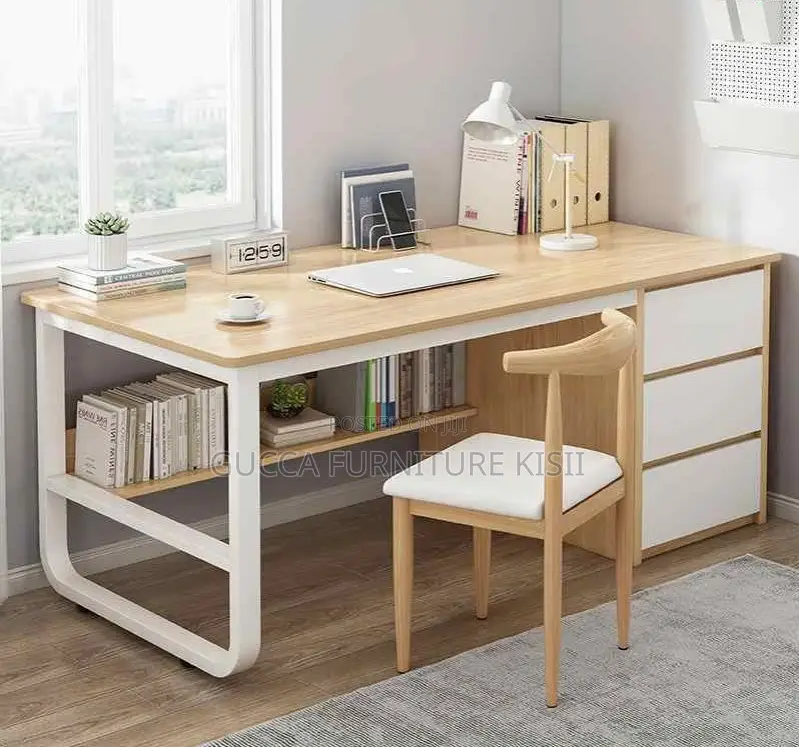 Home Office Space Custom Computer Desk With Storage.