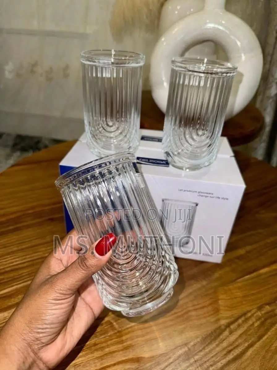 6 PCs Retro Design Highball Glass With U-Shaped Design