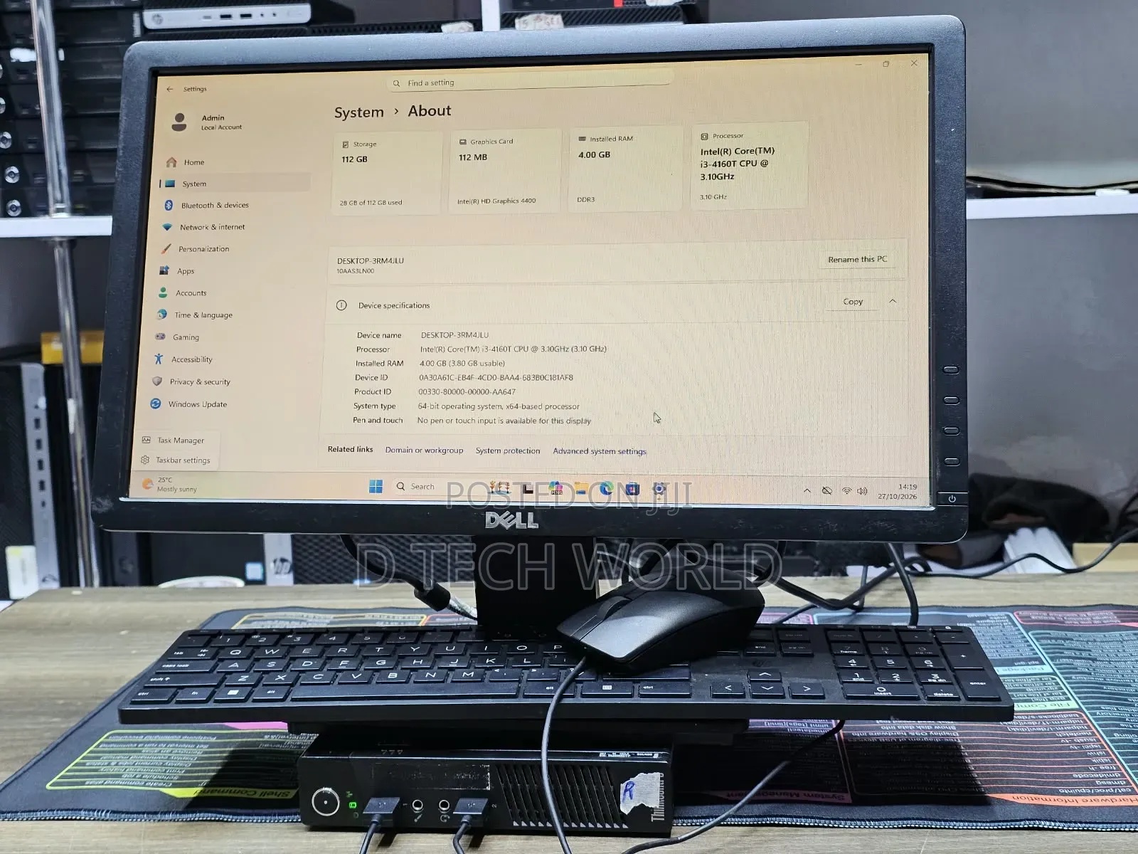 Desktop Computer Lenovo ThinkCentre M93p 4GB Intel Core i3 SSD 128GB