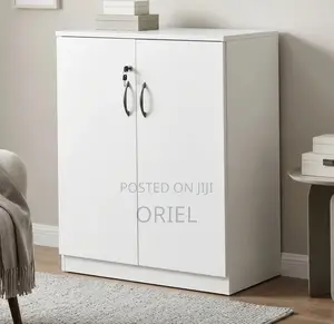 Office Cabinet : White 2-Door Credenza