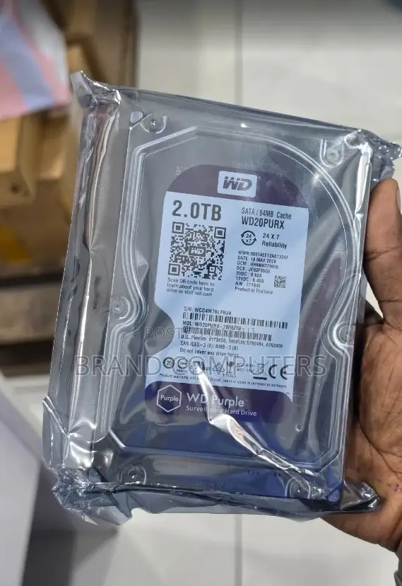 Western Digital 2TB Purple HDD for CCTV DVR Systems
