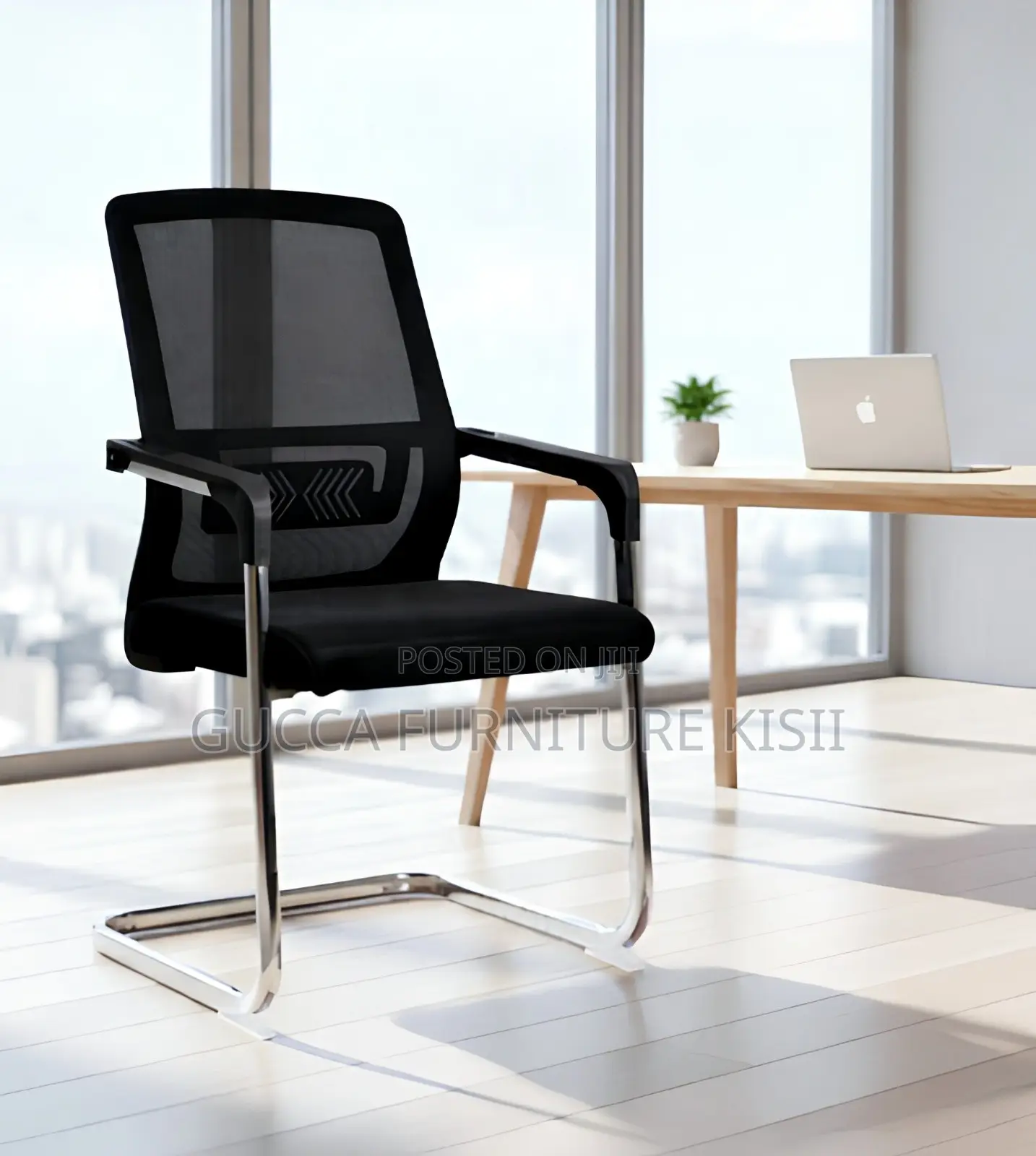 Midback Cantilever Mesh Desk Visitor's Chair.