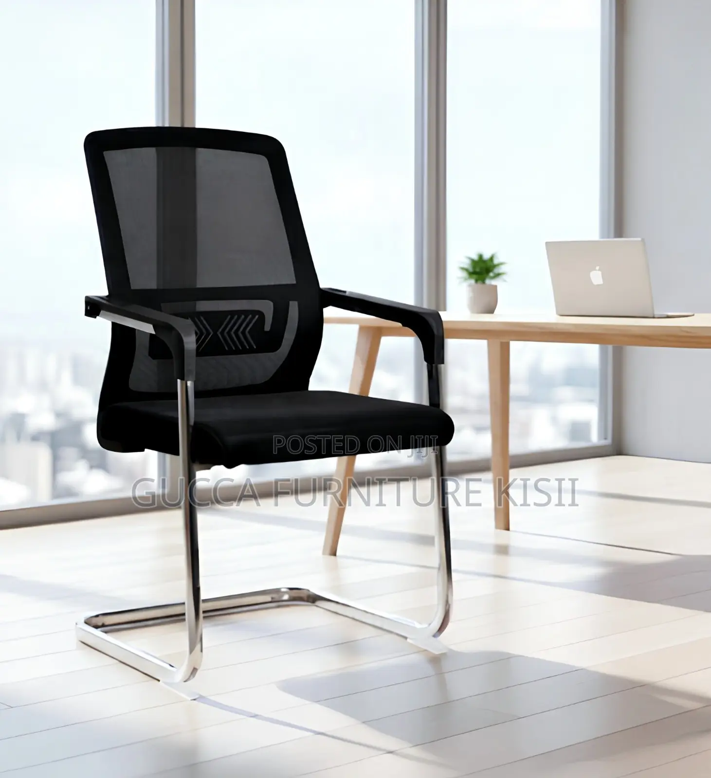 Midback Cantilever Mesh Desk Visitor's Chair.