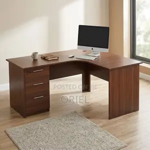 Office Desk : 1400MM Executive Curved Work Table With Drawers