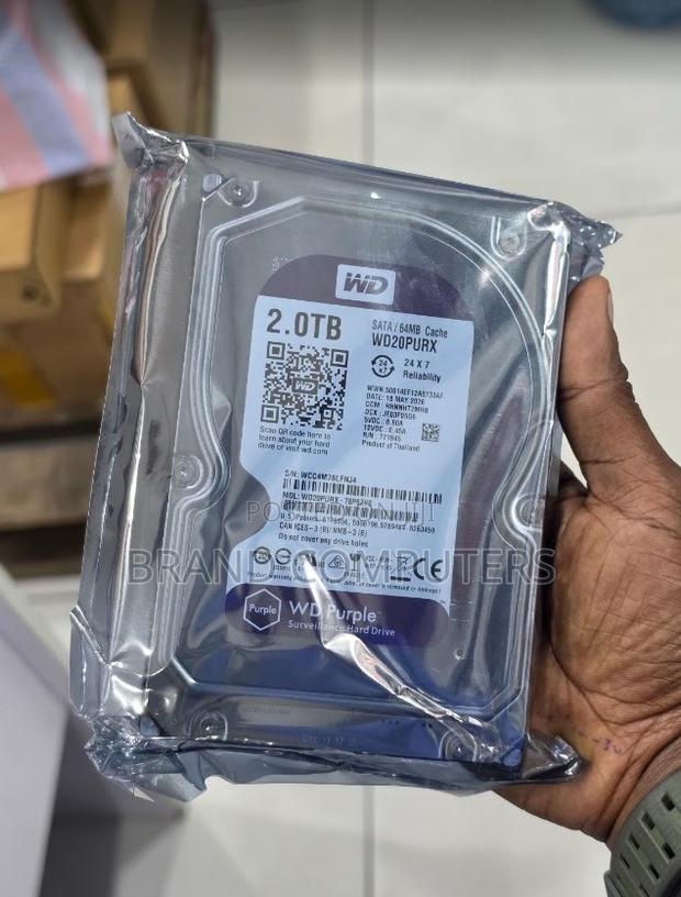 WD Purple 2TB Security Camera Recording Hard Drive - main view