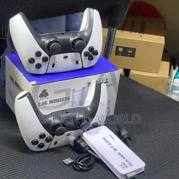 4K Console With Controllers White Style HDMI Game Stick M15