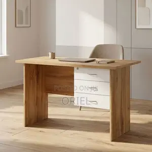 Office Desk : 120CM Study Desk With White Drawers