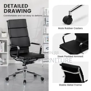 Office Chair; Ergonomic Adjustable Leather Office Chair