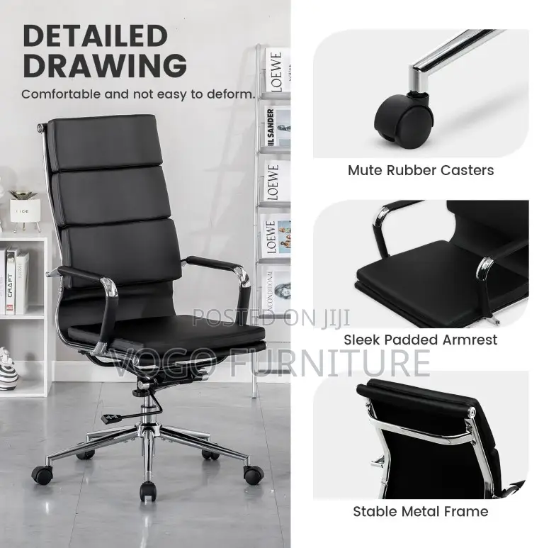 Office Chair; Ergonomic Adjustable Leather Office Chair