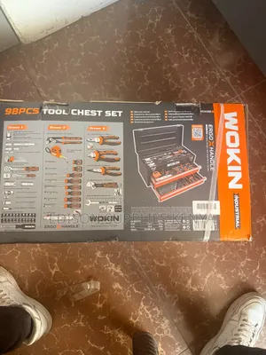 WOKIN 98pcs Tools Chest Set Socket Wrench Mechanic Metal Tray Tool Box