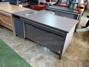 Modern L-Shaped Executive Office Desk With Built-in Power Ports