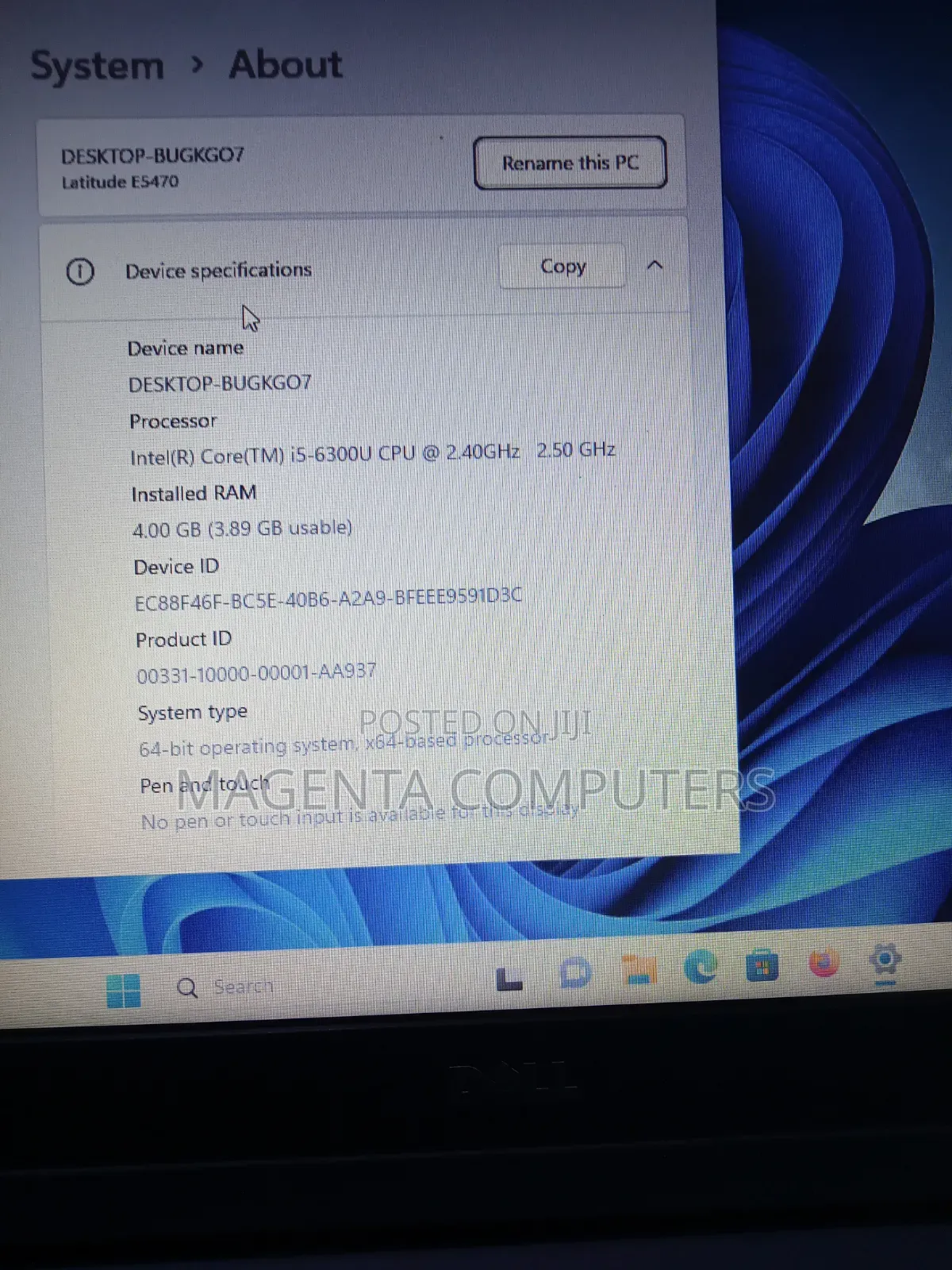 Laptop Dell Latitude E5570 4GB Intel Core i5 SSD 128GB