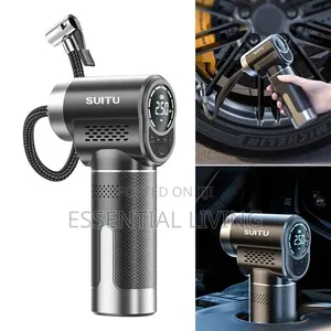 Portable Car Tire Inflator - Rechargeable Air Pump With Gauge