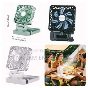 Portable Solar Rechargeable Mini Table Solar Powered Ventilator