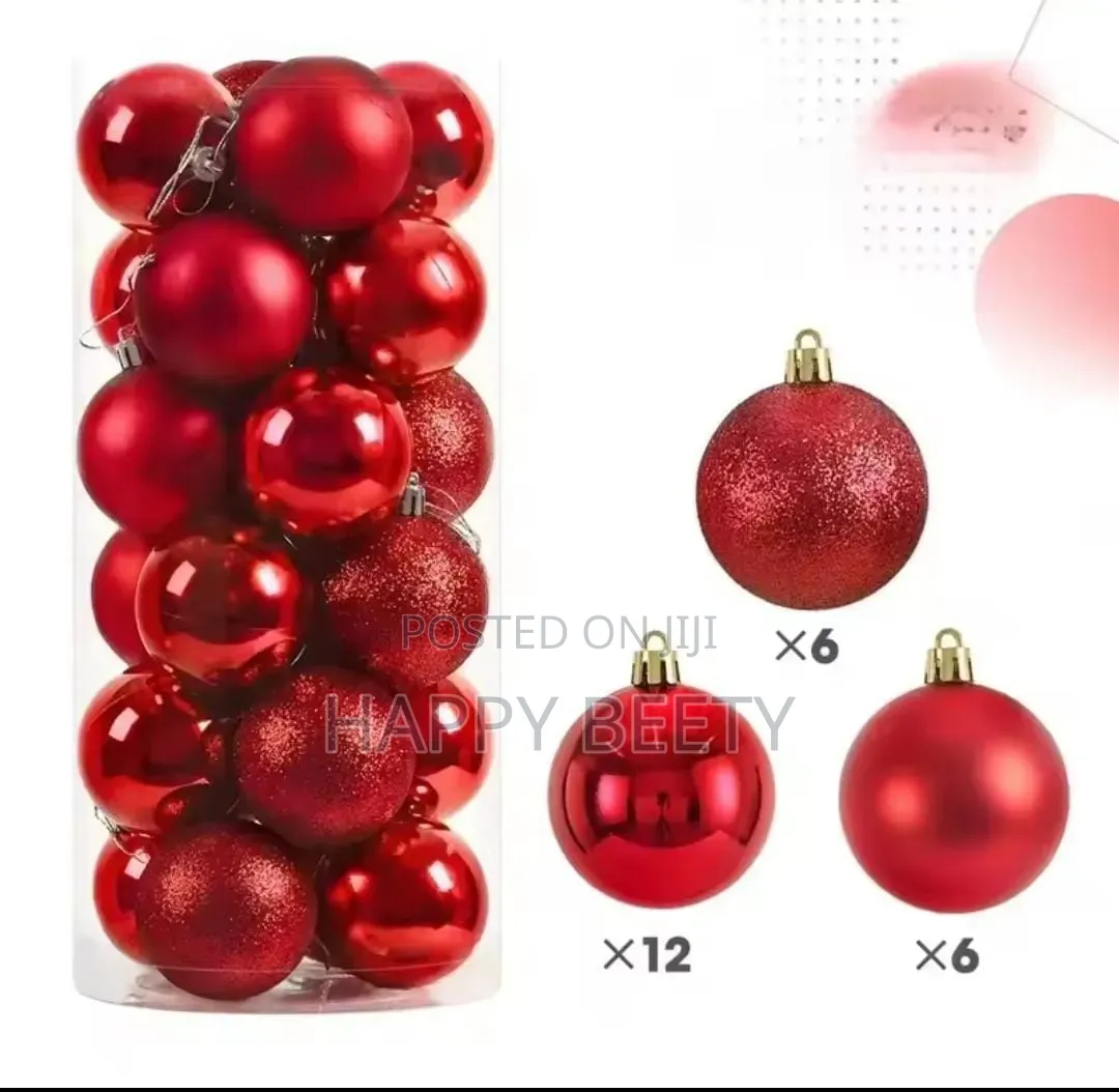 Christmas Decor Balls 24pcs Set Each 6cm