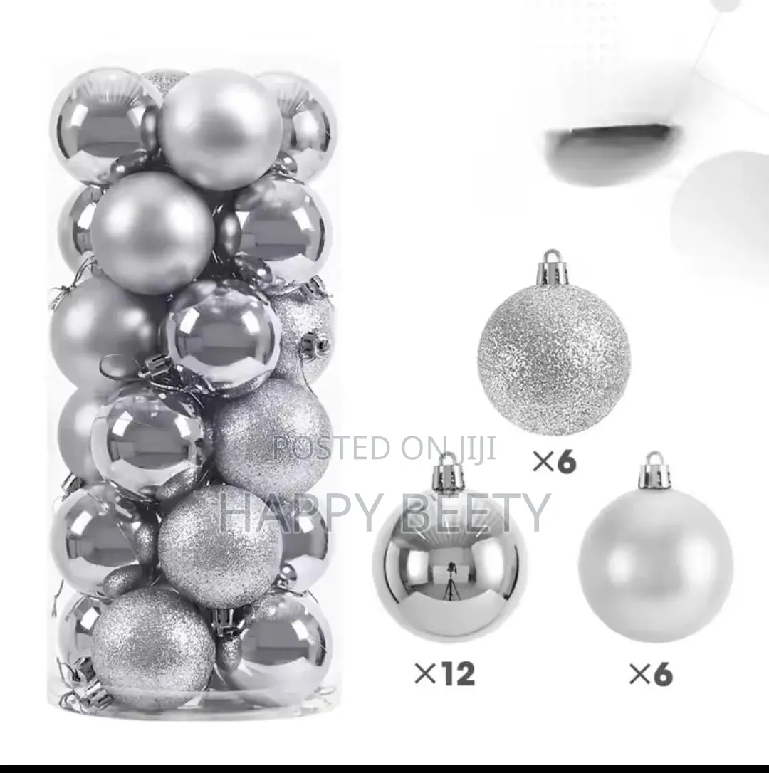 Christmas Decor Balls 24pcs Set Each 6cm