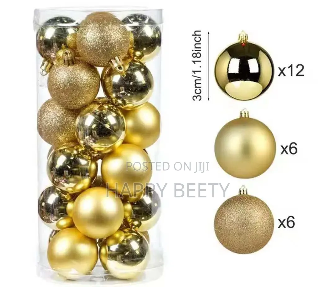 Christmas Decor Balls 24pcs Set Each 6cm