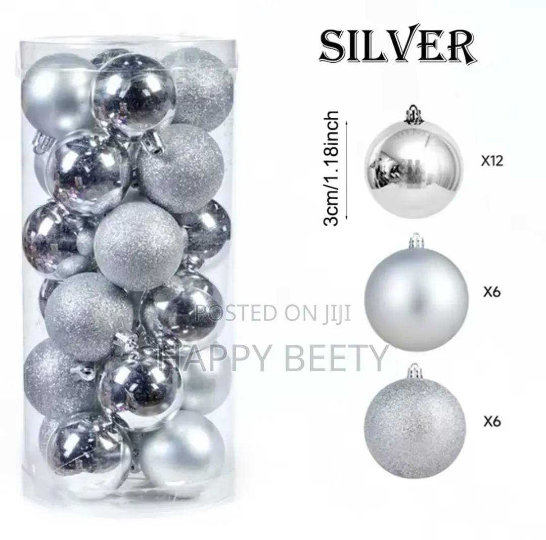 Christmas Decor Balls 24pcs Set Each 6cm