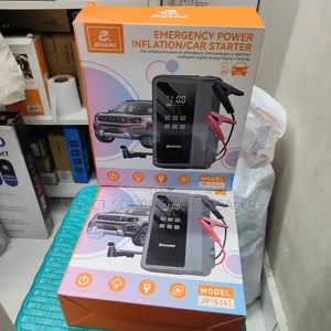 Portable Car Battery Jump Starter With Digital Tyre Inflator Jeqang.