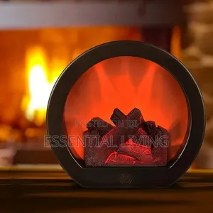 Fireplace Lantern Flame Effect Decorative Desk Table Lamp LED
