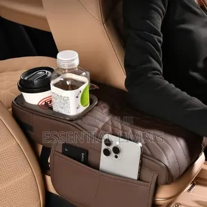 Multifunctional Car Armrest Cushion Box Organizer With Cup Holder