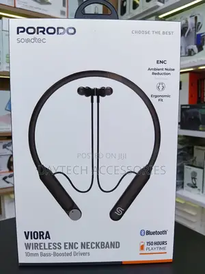 Porodo Soundtec in Ear Enc Neckband With 1000Mah Battery - Black