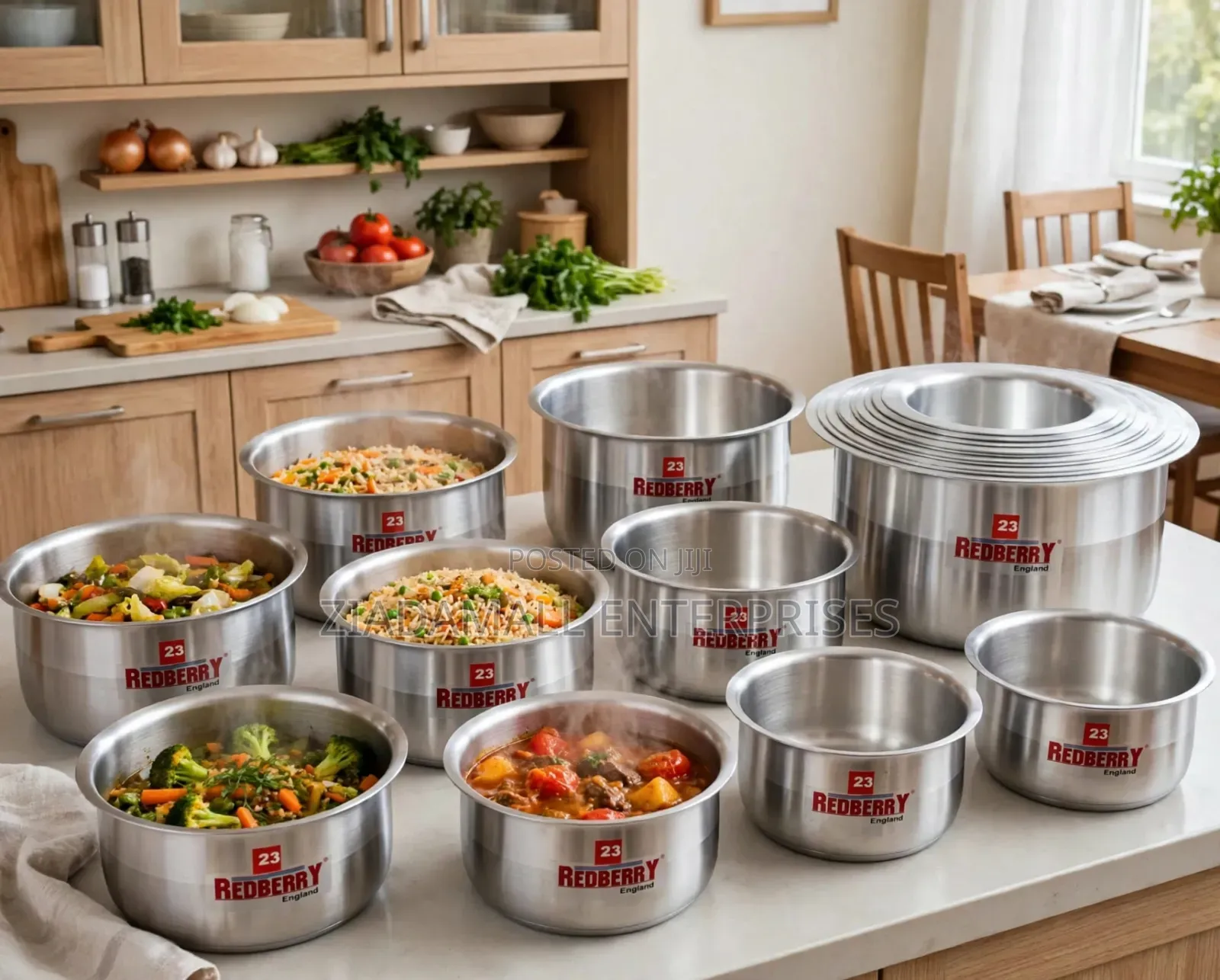 Redberry Sufuria Set 12PCS Aluminium - 12-23 Size - New