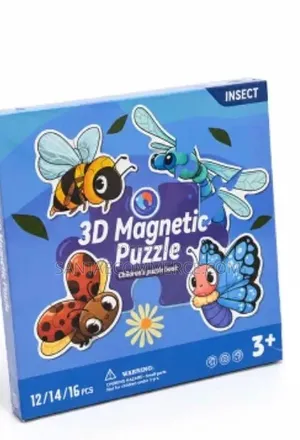 3D Magnetic Insect Puzzle Butterfly Bee Dragonfly and Ladybug Puzzle