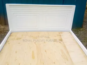 Heavy-Duty 5*6 Modern White Wooden Bed Frame