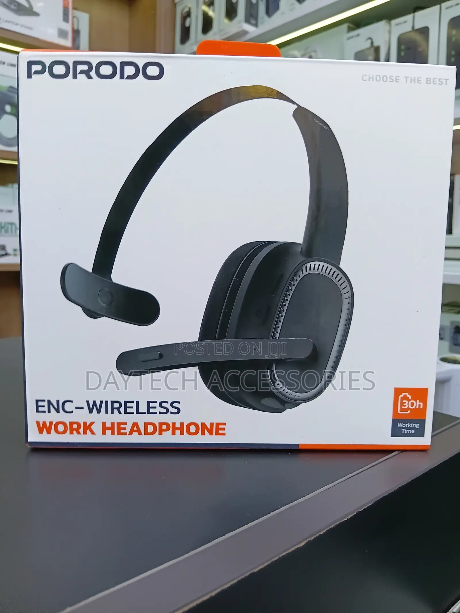 Porodo ENC-Wireless Work Headphone (Model: PD-MHDMP-BK)