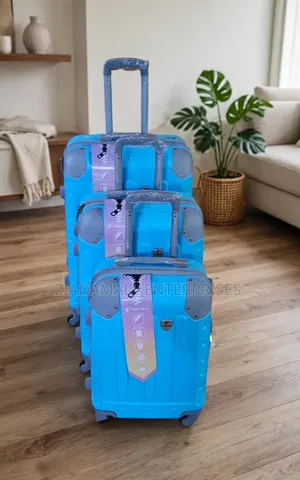 3 in 1 Fibre Suitcase Set BLUE Size 4 - 63 57 48cm - New