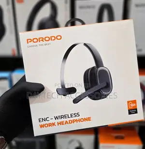 Porodo ENC Wireless Work Headphone, PDMHDMPBK - Black