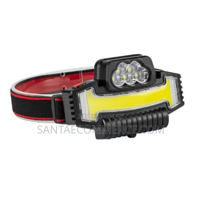 Rechargeable Wide-Angle COB LED Headlamp With Top Spotlights