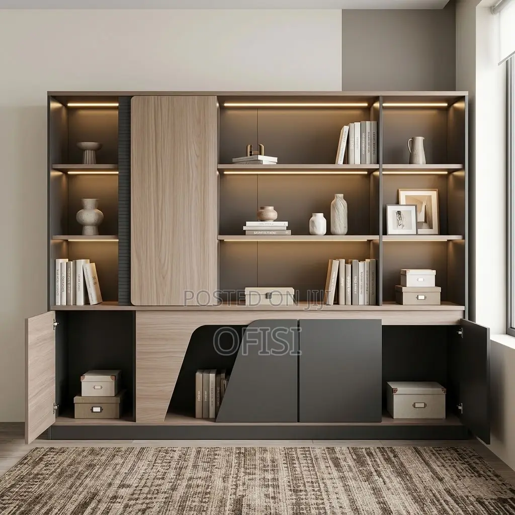 Storage Cabinet; Modern Executive Office Wall Unit