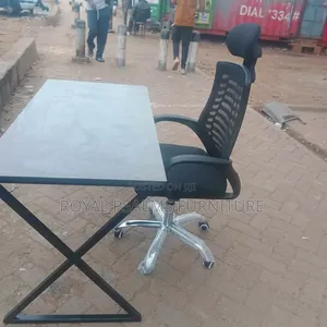 Executive Office Desk & Adjustable Headrest Mesh Office Chair