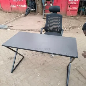Executive Office Desk & Adjustable Headrest Mesh Office Chair