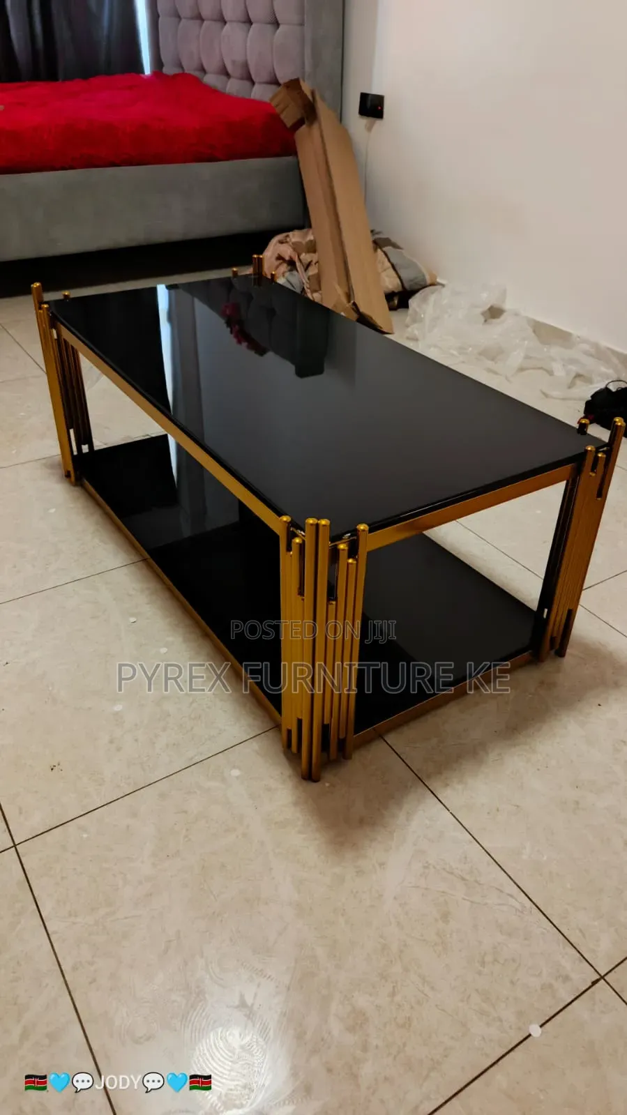Living Room Table With Gold Cluster Leg Design