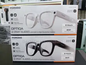 Porodo Lifestyle Optiqa AI Smart Glasses With Built-in Camera - Black