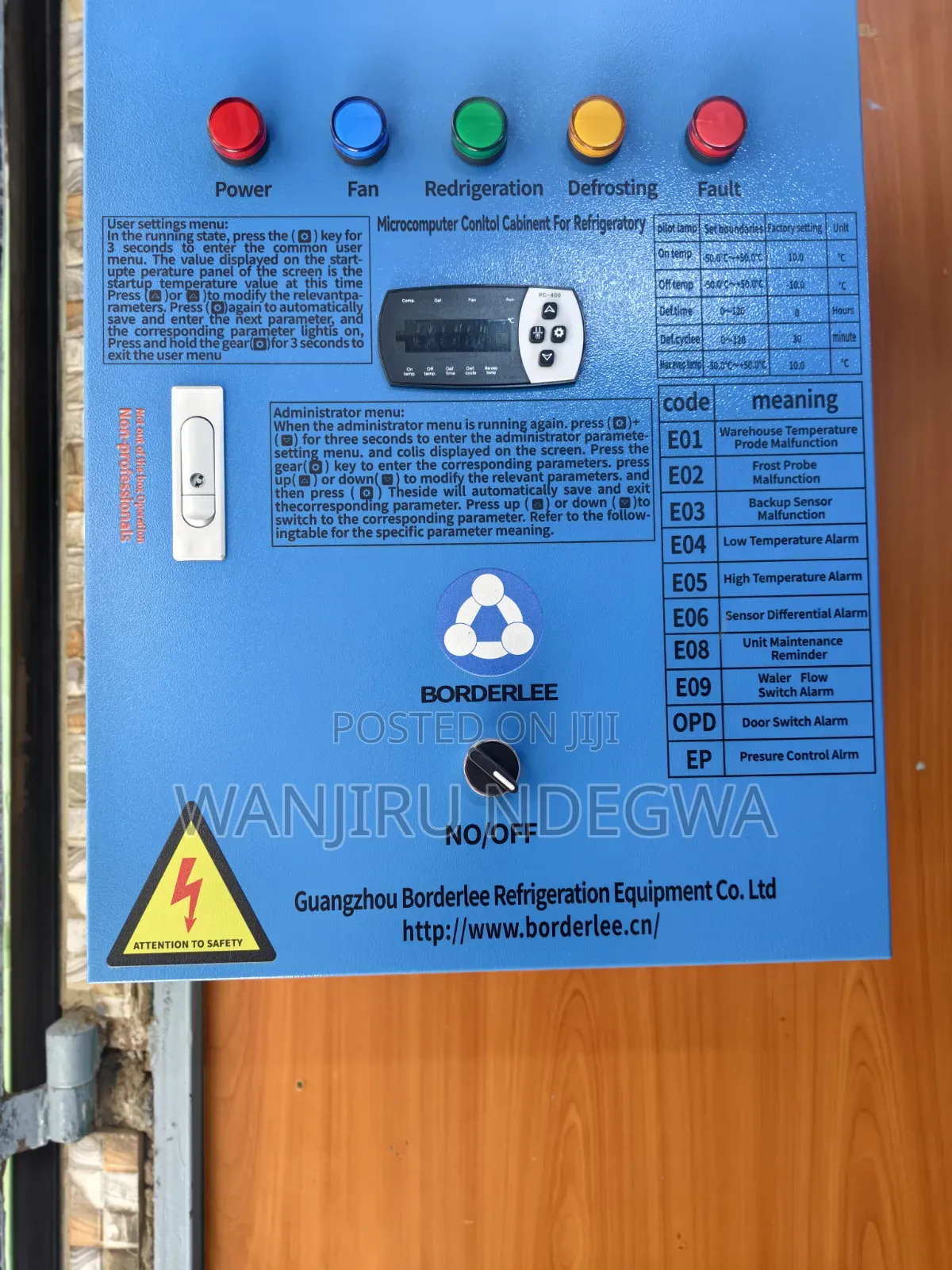 Coldroom Control Panels With Thermostat