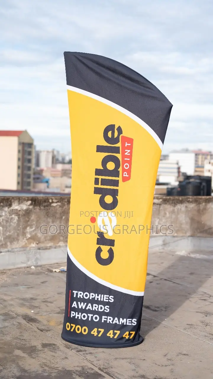 Branded Fabric Pillar/ Wave Stand