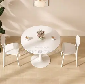 4 Seater White Eames Home Dining Round Table