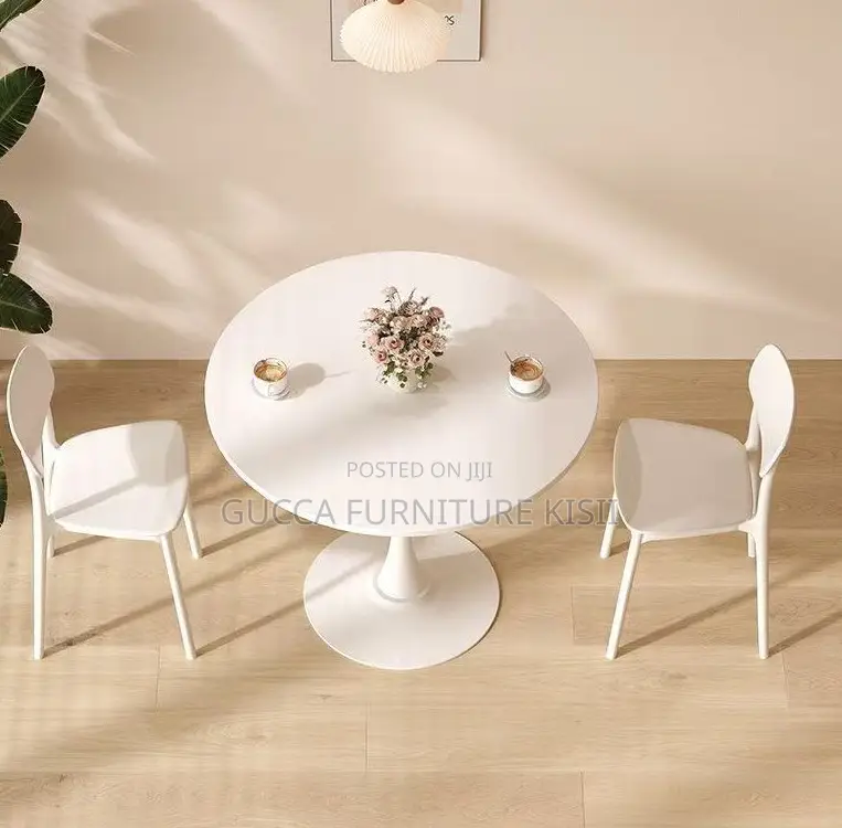 4 Seater White Eames Home Dining Round Table