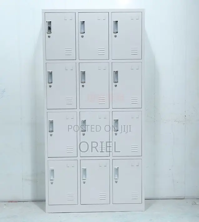 12-Compartment Office Storage Cabinet – Secure Institutional Lockers