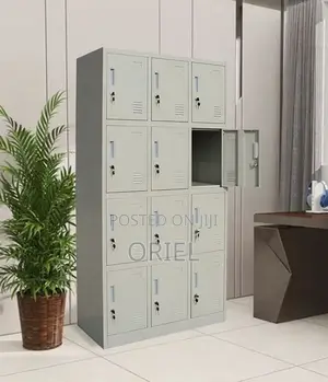 12-Compartment Office Storage Cabinet – Secure Institutional Lockers