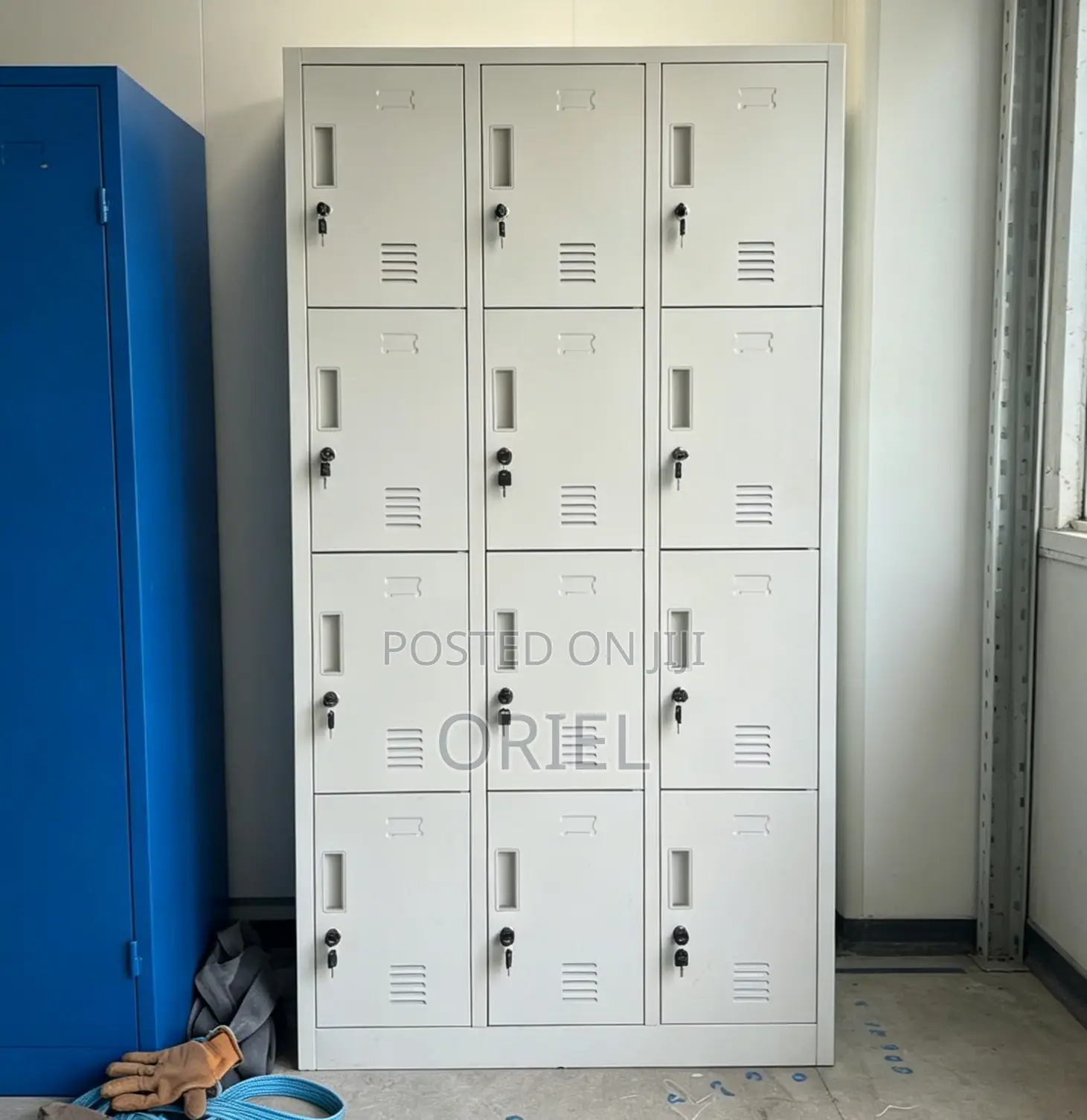 12-Compartment Office Storage Cabinet – Secure Institutional Lockers