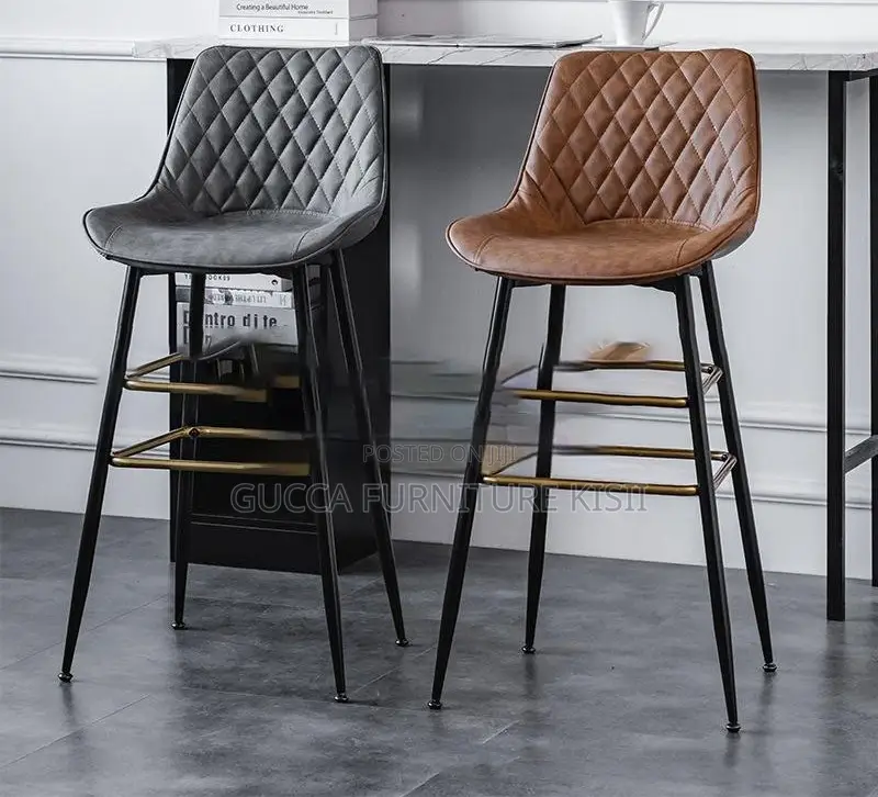 PU Leather Non-Swivel Executive Leather Barstool