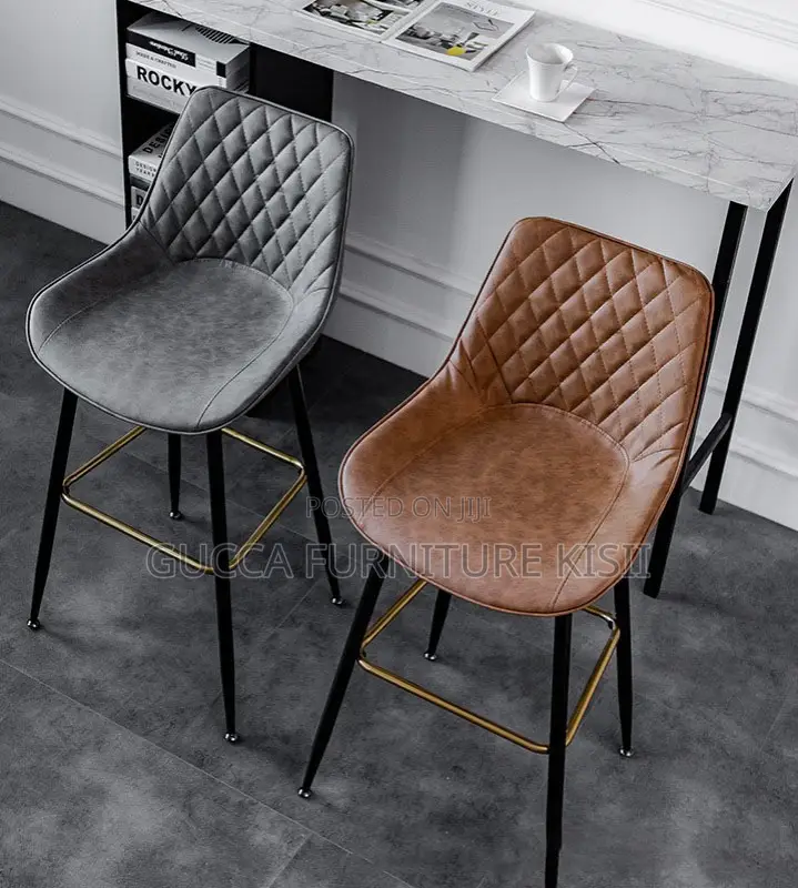 PU Leather Non-Swivel Executive Leather Barstool