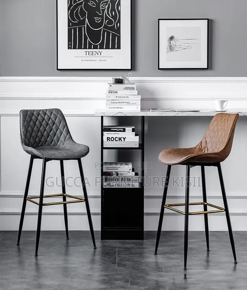 PU Leather Non-Swivel Executive Leather Barstool